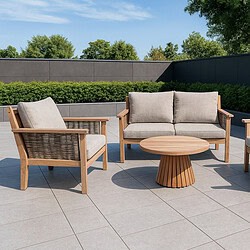 Perspectief op tafel Malaga tuinset, Cindo 80 cm