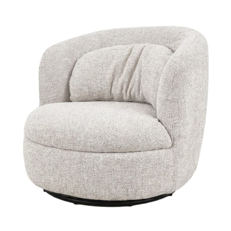 Detail van de stofstructuur van de Britt Beige fauteuil