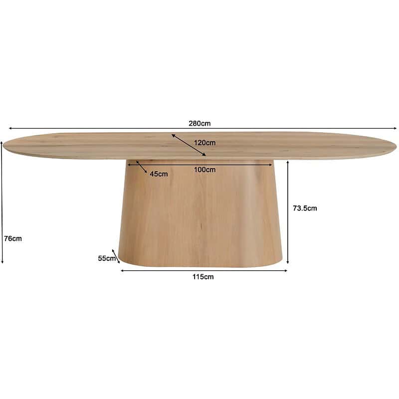 Novero 280cm tafel in een stijlvol interieur