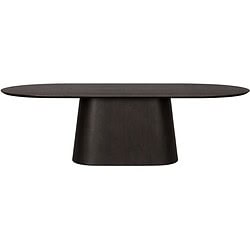 Textuur van de eikenhout fineer op de Novero Espresso eetkamertafel