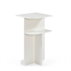 Detail van banktafel Jade Off White, ronde vormen en natuurlijke textuur