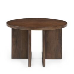 Detail van jade salontafel donker bruin uit mango hout