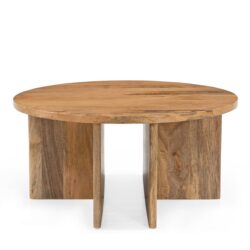 Detail van de jade salontafel in mango hout