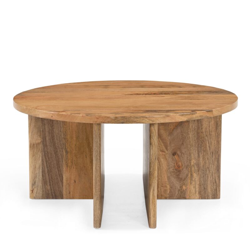 Detail van de jade salontafel in mango hout