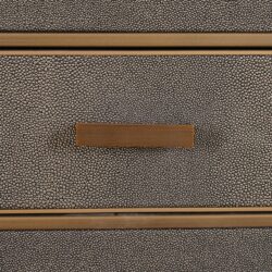 Nachtkastje Bloomville brass shagreen incl. glass top