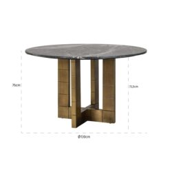Eettafel Collada black/gold 130Ø