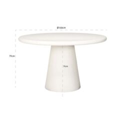 Eettafel Bloomstone white 130Ø
