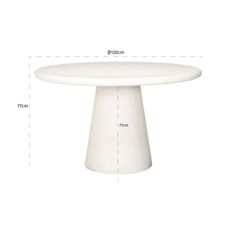 Eettafel Bloomstone white 130Ø