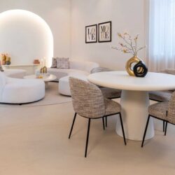 Eettafel Bloomstone white 130Ø