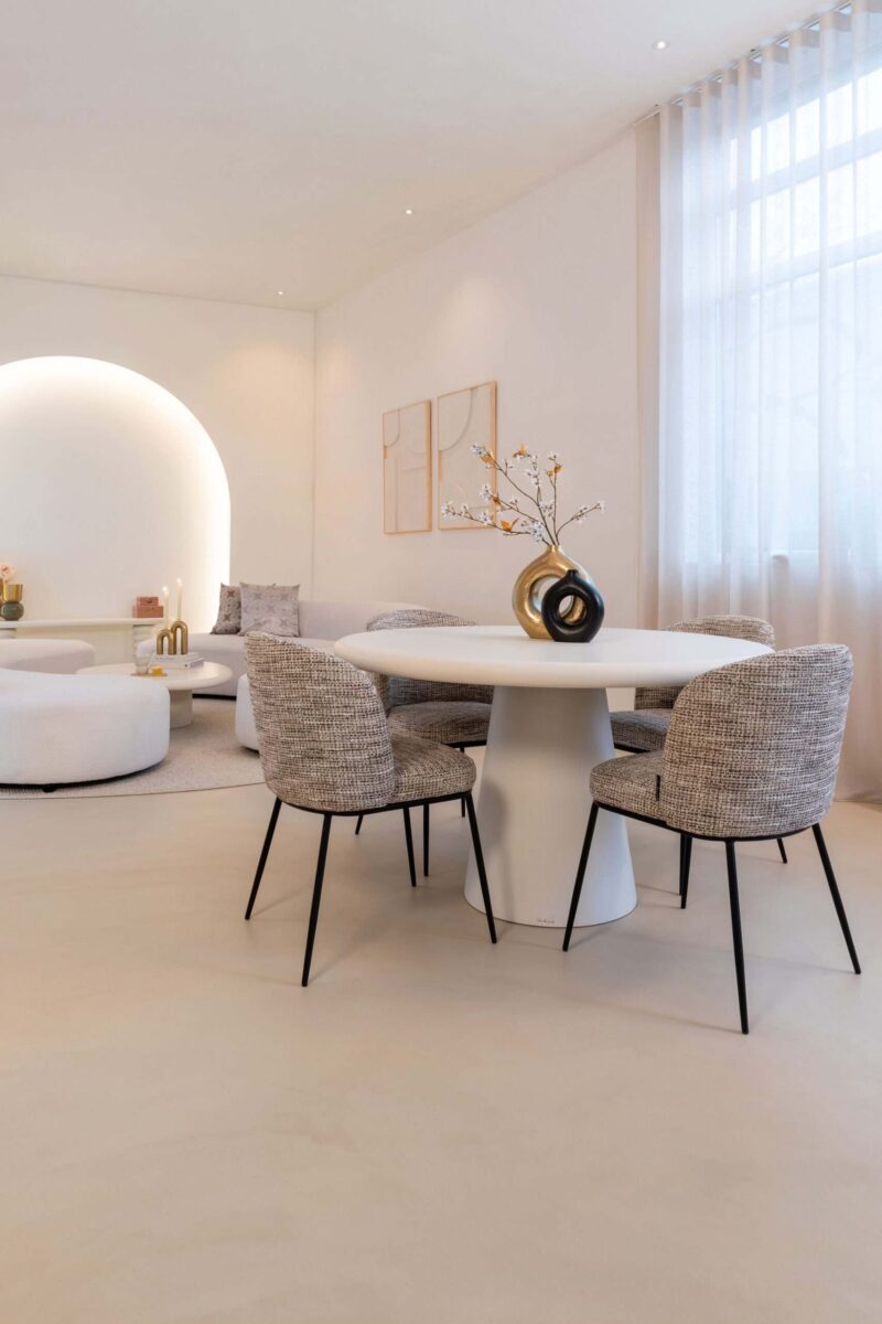 Eettafel Bloomstone white 130Ø