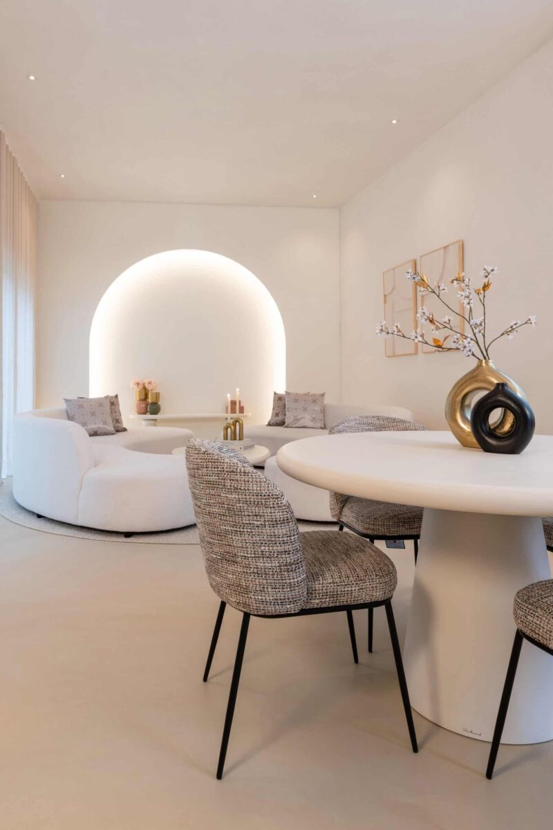 Eettafel Bloomstone white 130Ø