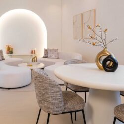 Eettafel Bloomstone white 130Ø