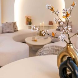 Eettafel Bloomstone white 130Ø