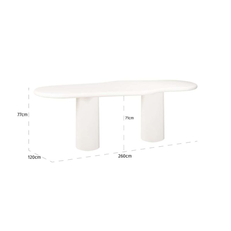 Eettafel Bloomstone white 260