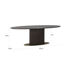 Eettafel Luxor brown oval 235 in interieur, stijlvolle eetkamer