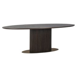 Detail eettafel Luxor brown oval 300 cm eikenhouten tafel