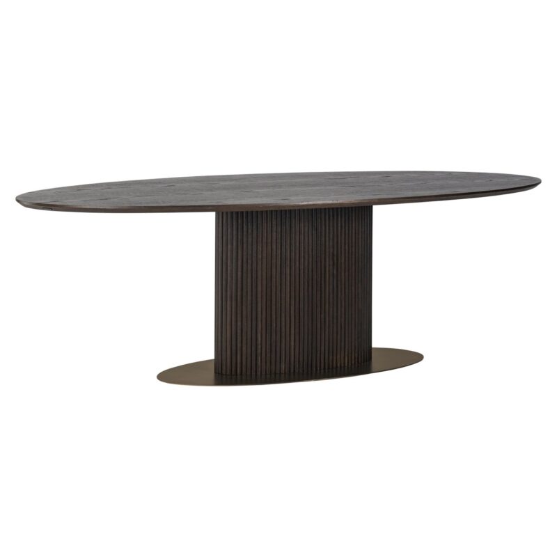 Detail eettafel Luxor brown oval 300 cm eikenhouten tafel