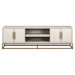 Whitebone brass TV-meubel in een interieur setting, goud-wit kleur