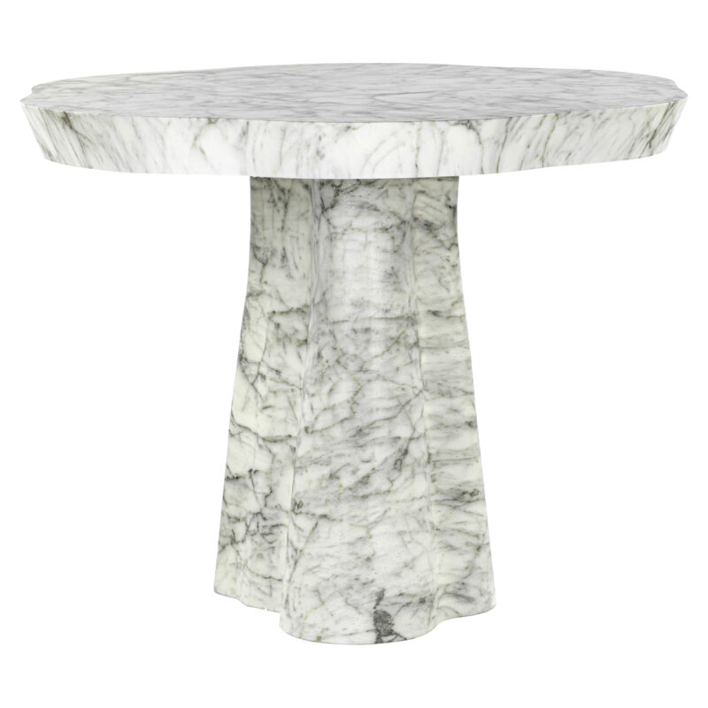Outdoor eettafel Rockyard white marble look 140Ø