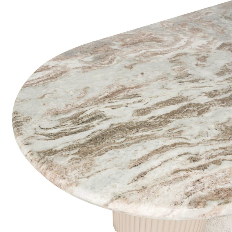 Eettafel Coronel Blush beige 240, ovale tafelblad