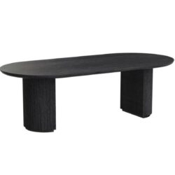 Detail Kingston eettafel dark coffee, eikenfineer en ijzer