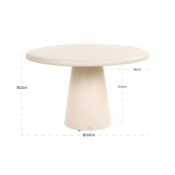 Outdoor eettafel Urban Bloom sandstone 130Ø