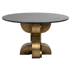 Eettafel Maddox black/gold 130Ø
