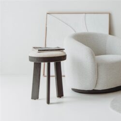 Ossana kruk vanaf boven, zwarte Memphis 10 stof en houten poten