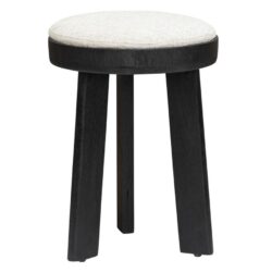 Detail van de zwarte Memphis 10 stof op de Ossana kruk