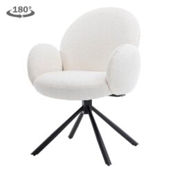 Detail van Imola armstoel in witte Ascot 1 stof