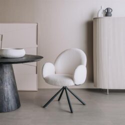 Imola Armstoel - fabric Ascot 1 White (draaibaar)