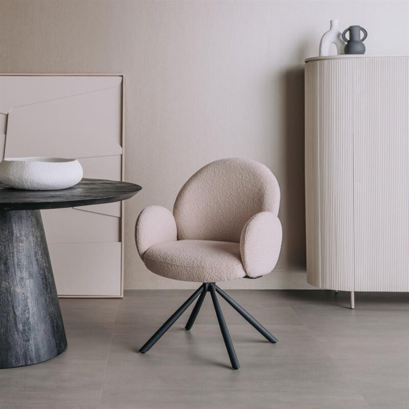 Imola Armstoel - fabric Ascot 12 Beige (draaibaar)