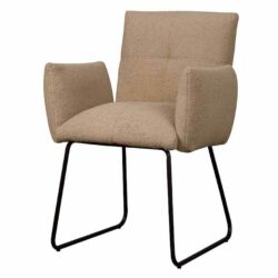 Dante armstoel detail in lichtbruin leer