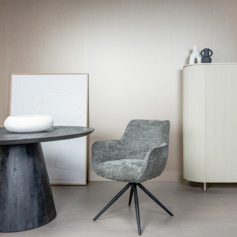 Fondo Armstoel - fabric Mona 464 Cement Grey (draaibaar)