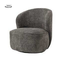 Detail van donkergrijze stoffen bekleding van Belvi fauteuil