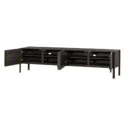 Amalfi TV-meubel basalt in interieur, landelijk modern, 220 cm breed