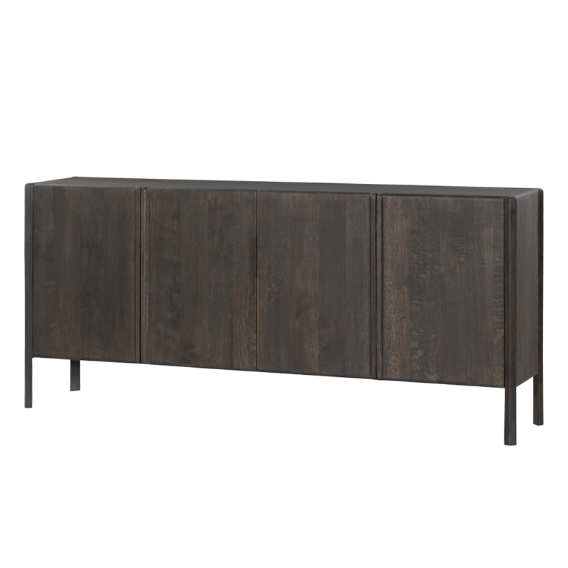 Detail van de Amalfi dressoir in bruin basalt, landelijk modern stijl