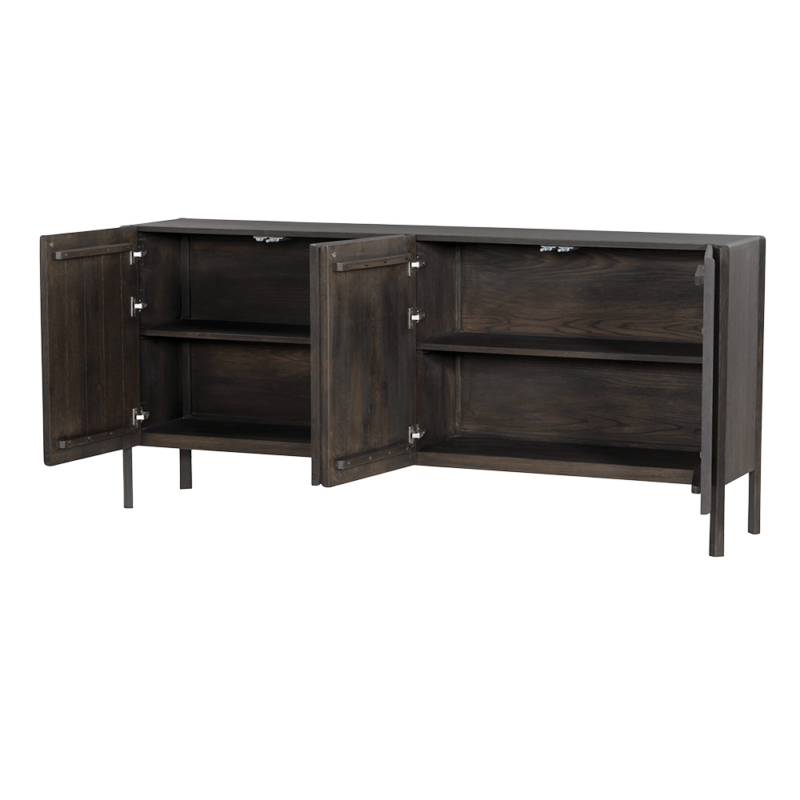 Amalfi dressoir in bruin basalt, landelijk modern stijl, in interieur