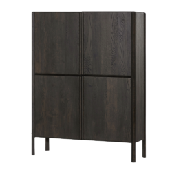 Detail van de deur van de Amalfi opbergkast in bruin basalt