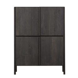 Amalfi opbergkast in interieur, bruin basalt, landelijk modern stijl