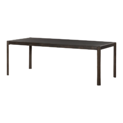 Detaillering van de eetkamertafel in bruin basalt