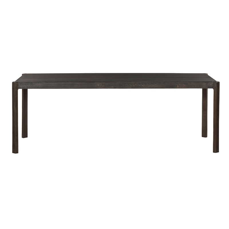 Eetkamertafel in bruin basalt uit de Amalfi collectie in een interieur setting