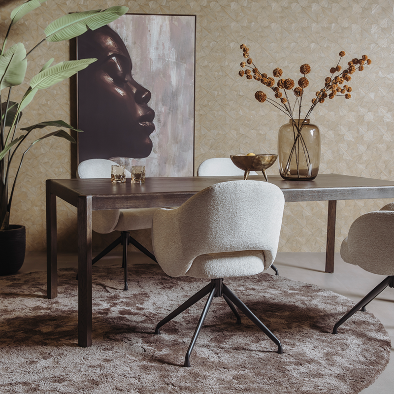 Amalfi Eetkamertafel basalt 180 cm