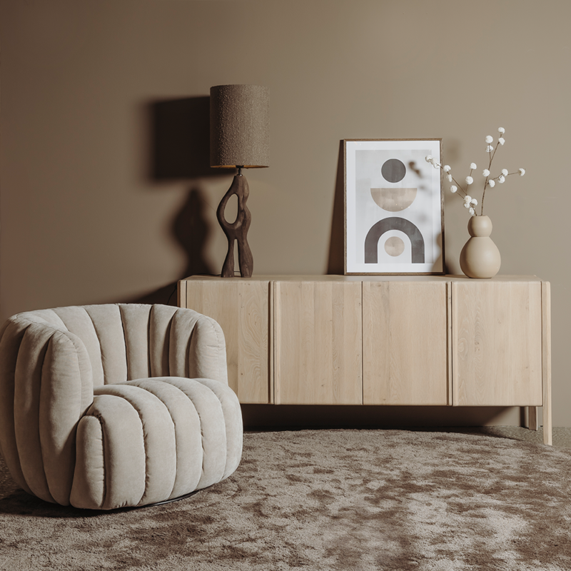 Dressoir Amalfi, detail wit was, landelijk modern stijl