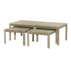 Amalfi Salontafel en Bijzettafel (set) white wash vanaf 50 cm