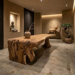 Arch boomstam waterval tafel suarhout