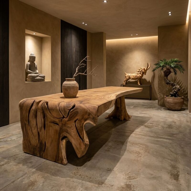 Arch boomstam waterval tafel suarhout