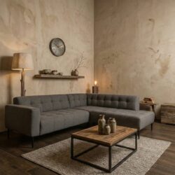 Hoekbank Bovino in Bella antraciet