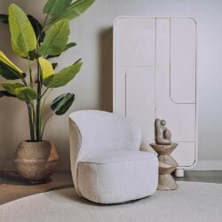 Belvi Fauteuil - fabric AJ3019-08 Cream (draaibaar)