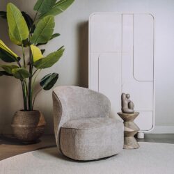 Belvi Fauteuil - fabric AJ3019-11 Beige (draaibaar)